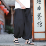 风仿麻竖条百搭2026春夏宽松版哈伦灯笼裤子A611-p68，男装休闲裤，钱塘7008(原4008)