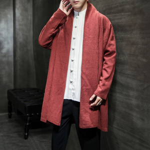 A809中国风大码2021春秋简约  亚麻棉 汉服开衫外套P80图片