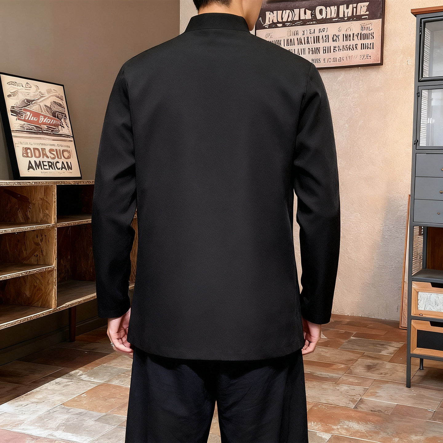 风男中式汉服 盘扣2025秋 团购 伴郎夹克唐装外套A5812-P100图片