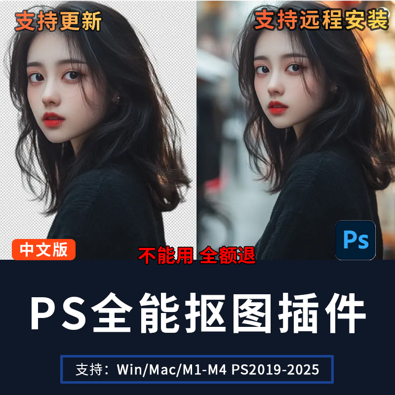 PS一键抠图插件Topaz ReMask5智能快速抠毛发丝婚纱背景Win/Mac