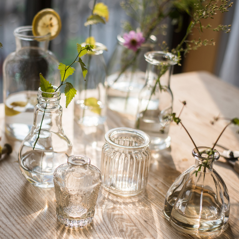 小型玻璃花瓶插花水培器皿摆件