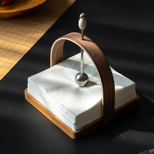 纸巾架高级感创意艺术感装饰纸巾盒北欧风抽纸架桌面抽纸盒设计感