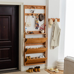 红樱桃木鞋架多层家门口入户门口置物架鞋柜收纳柜一体靠墙超薄