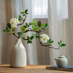 仿真绿植海棠花仿真花假花摆设客厅餐桌装饰永生花束桌面插花摆件