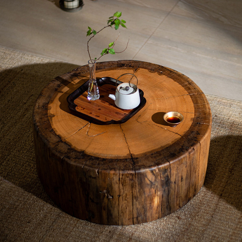 掬涵天然原木墩子小茶几茶桌侘寂风民宿装饰木桩花架底座木墩边几,家居饰品,落地摆件,淘宝优惠券,粉丝福利购,淘宝优惠卷