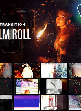 达芬奇转场插件-电影胶片故障扭曲过渡转场mTransition Film Roll