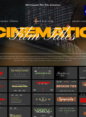 100组电影标题文字排版动画AE模板 Cinematic Titles
