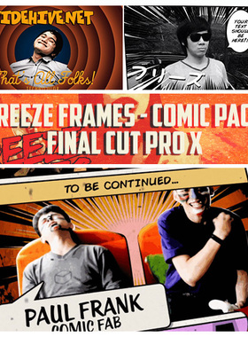 5个漫画喜剧风格静帧画面冻结转场FCPX插件Final Cut Pro X