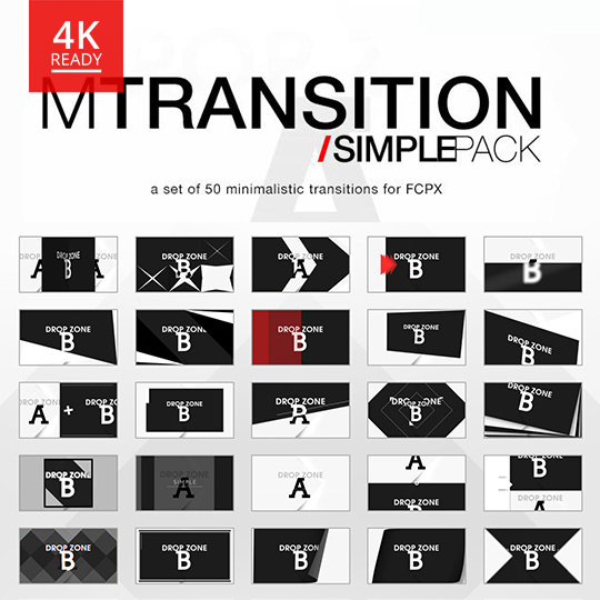 50种简单图形遮罩视频过渡FCPX转场插件mTransition Simple Pack