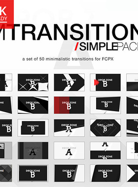 50种简单图形遮罩视频过渡FCPX转场插件mTransition Simple Pack