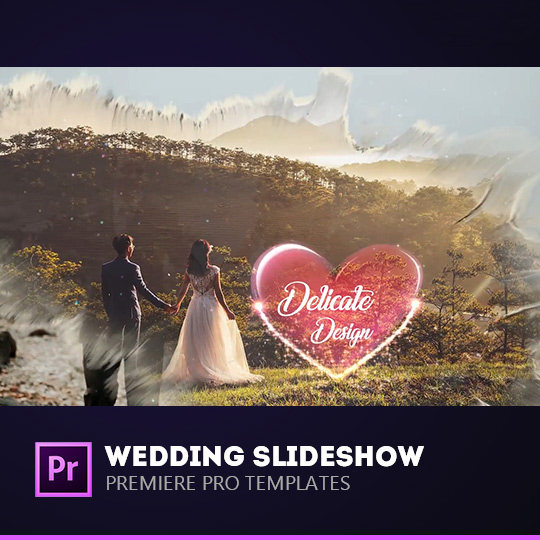浪漫婚礼水墨遮罩照片幻灯视频 premiere pro 模板