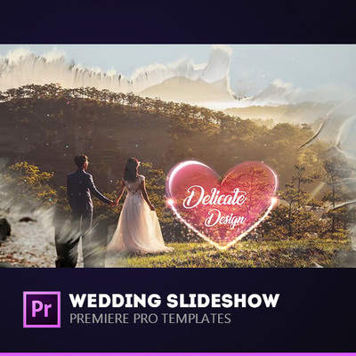 浪漫婚礼水墨遮罩照片幻灯视频 Premiere Pro 模板