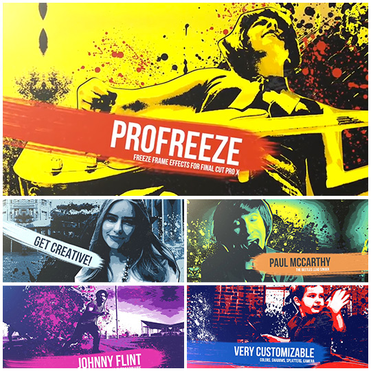 画面冻结静止泼墨飞溅特效FCPX插件 ProFreeze Splatter