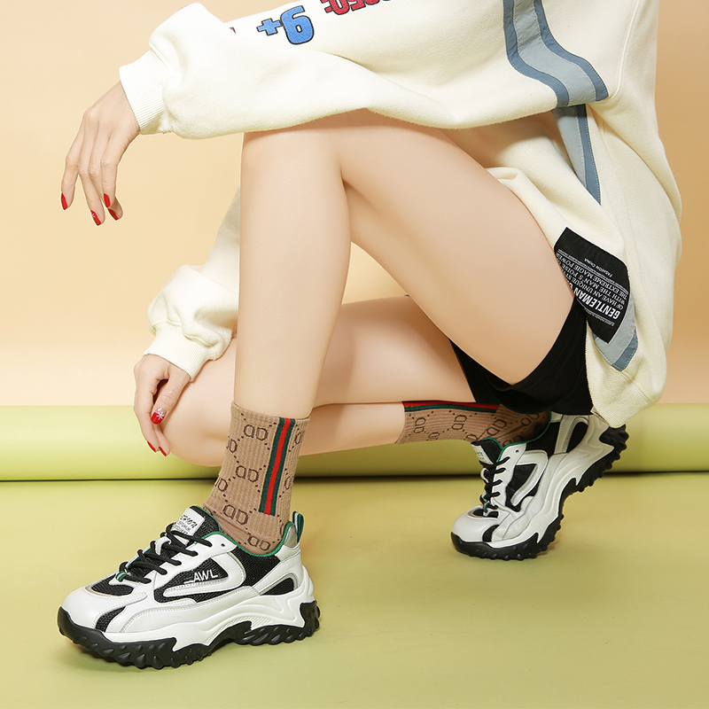 DIDlBELLE女鞋2025新款今年流行爆款户外运动老爹鞋厚底鞋女跑步