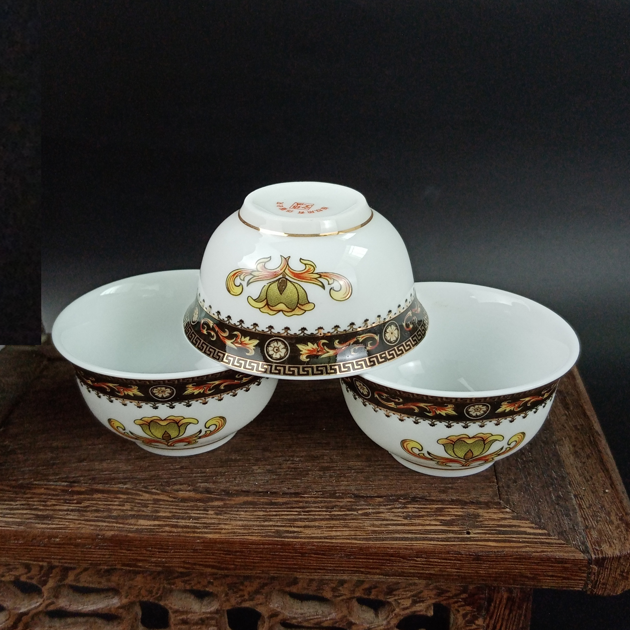 雅诚正品 陶瓷功夫茶具配件异国风情乌边介碗茶海茶网套茶池茶杯