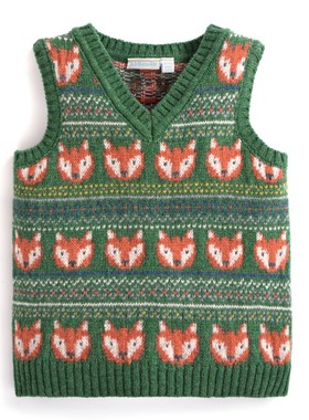 【国内现货】JoJo Maman Bebe 男孩男童小狐狸针织马甲背心