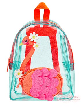 【国内现货】accessorize 女童女孩火烈鸟透明海边书包背包