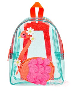 【国内现货】accessorize 女童女孩火烈鸟透明海边书包背包