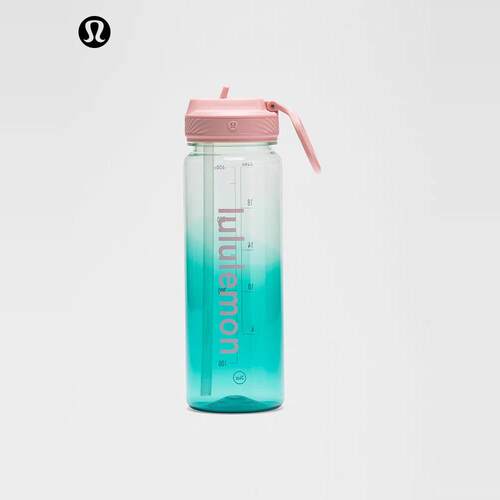 现货！lululemon 大容量户外便携防摔带提绳运动健身吸管随手杯