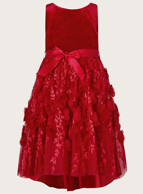 【国内现货】Monsoon 女童女孩红色礼服裙连衣裙公主裙