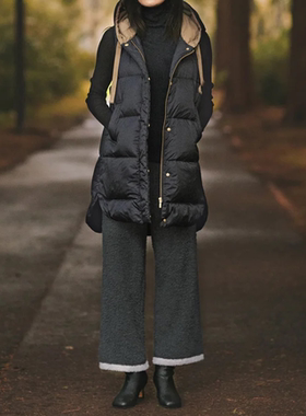 日本SoClose冬季连帽中长款羽绒服马夹