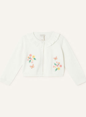 【国内现货】Monsoon 女童女宝宝白色蝴蝶针织衫毛衣