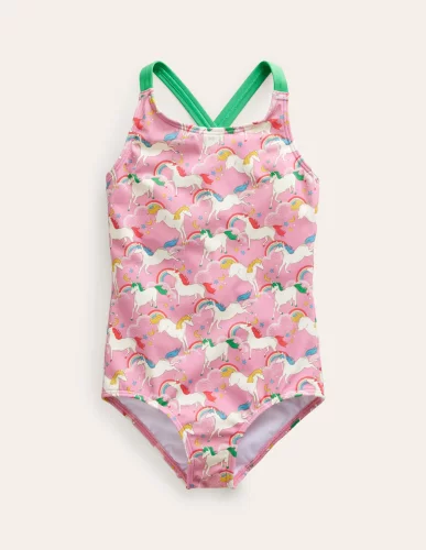 【国内现货】Mini boden 女童女孩粉色独角兽泳装