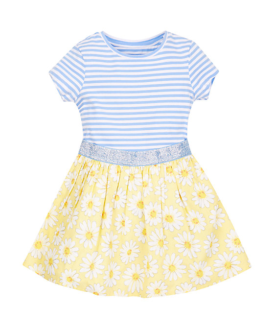 【国内现货】Mothercare女童女孩蓝色条纹小雏菊连衣裙