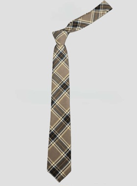 Papr英伦经典咖色条纹正装商务手打领带质感复古格子男士通勤领带