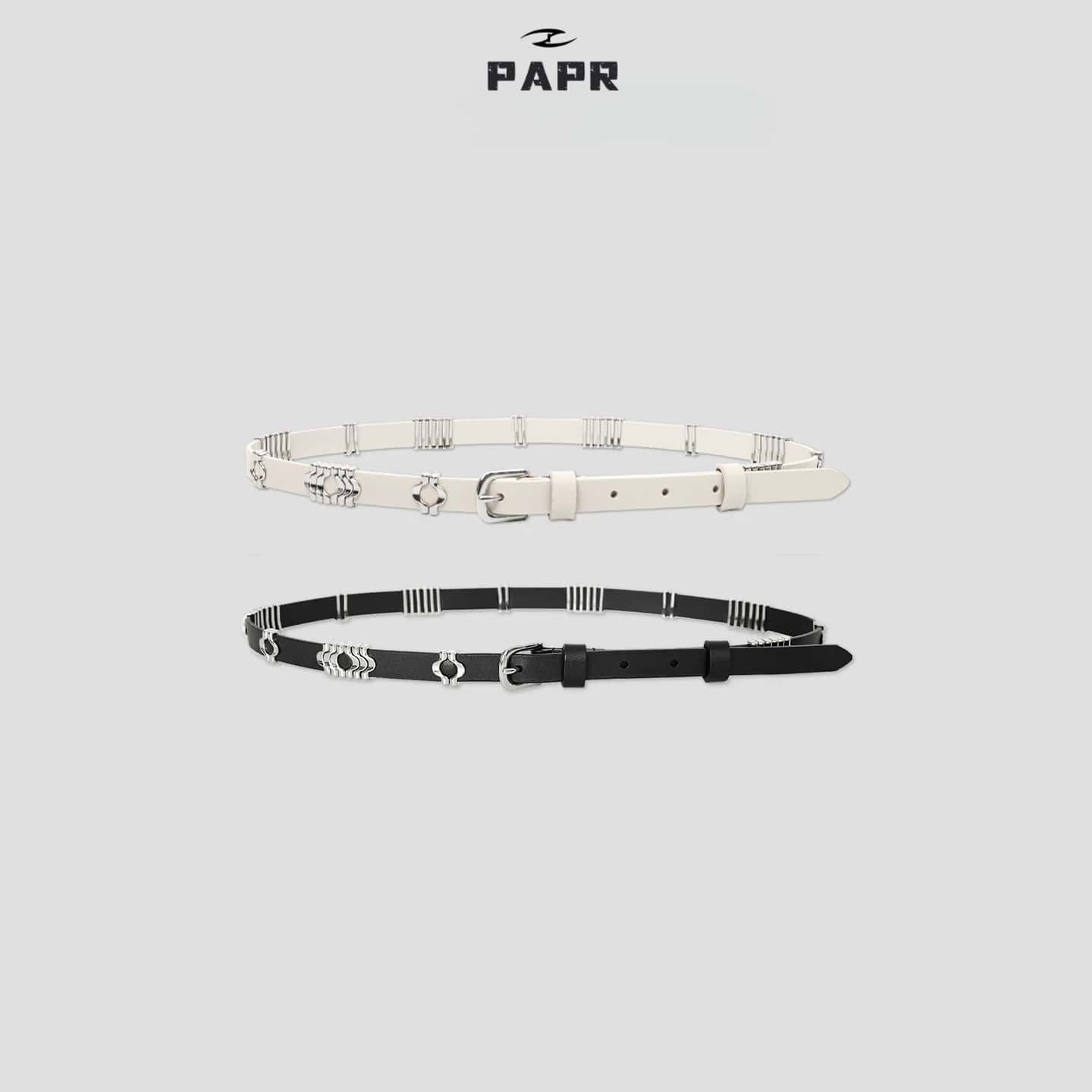 THESOONG/经典纯手工牛皮百搭肌理针扣皮带7646