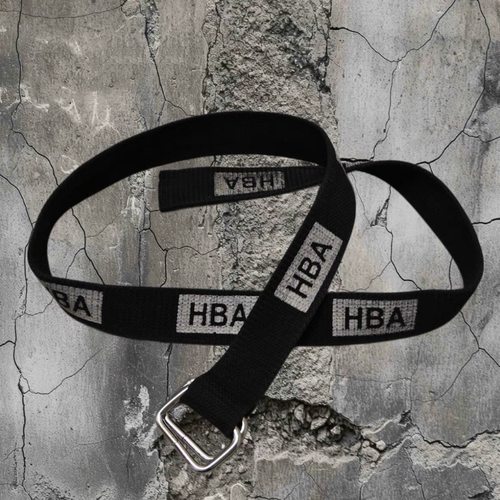 （稀有）HBA Hood By Air Belt 黑色满印logo腰带 Lil Uzi同款