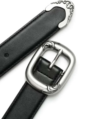 NewDecay 25FW “云纹” 牛皮基础百搭黑色休闲腰带皮带男女