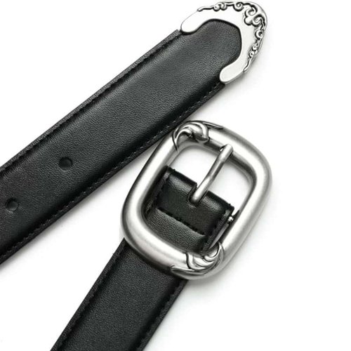 NewDecay 25FW “云纹” 牛皮基础百搭黑色休闲腰带皮带男女