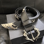 Papr小众设计艾尚凤眼烛头皮带2.8cm宽度头层牛皮腰带