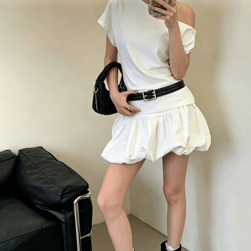 Papr高级设计感韩国东大门新款双条个性腰带女百搭纯色荔枝纹皮带