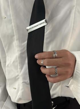 Papr小众设计高级感金属可调节免打结领带少年感纯色领结男女同款