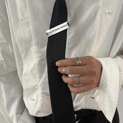 Papr小众设计高级感金属可调节免打结领带少年感纯色领结男女同款