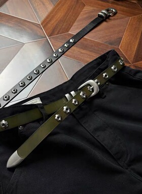 Oclin“六瓣梅花”自然做旧头层小牛皮腰带全开模定制差异化通勤