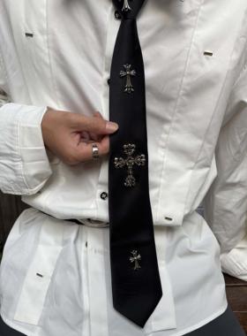 Papr原创十字架领带免打结朋克风小众设计高级感衬衫领结拉链式