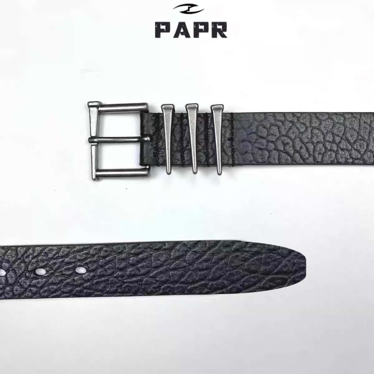 Papr现货【钉子腰带】意大利进口头层牛皮 复古做旧钉扣皮带 耐用