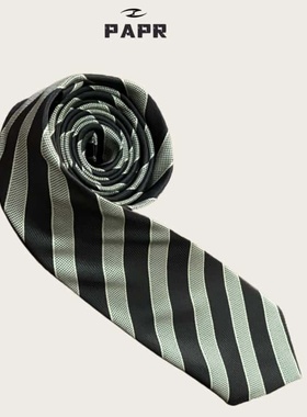 Papr手打男士领带高端正装商务衬衫韩版灰色斜纹领带英伦7cm宽度