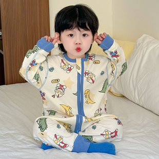 睡袋儿童纯棉春夏季中大童连体睡衣薄款春秋卡通婴儿防踢被3到6岁