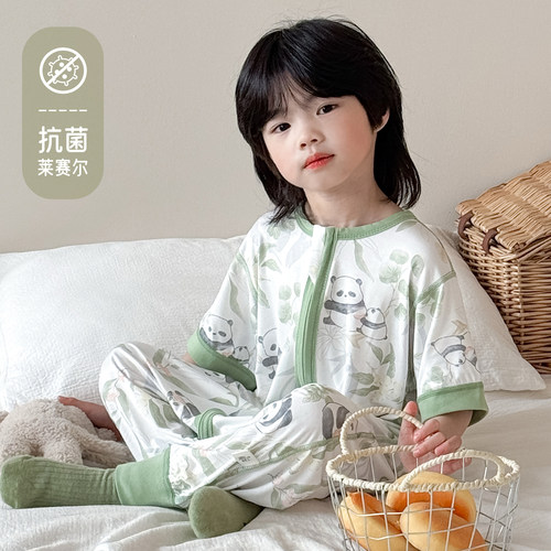 {凉感透气}儿童短袖夏季睡袋薄款