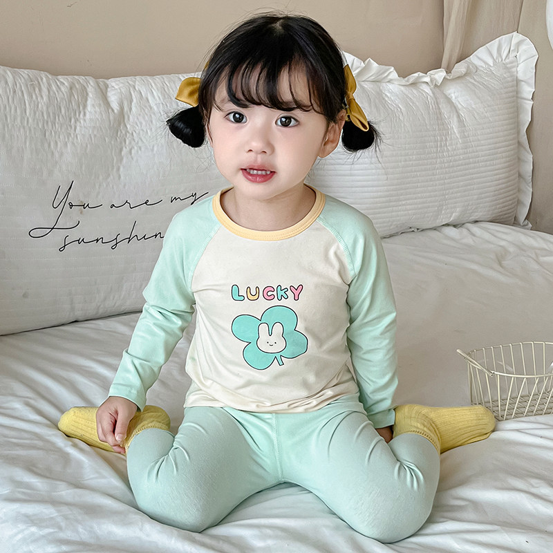 女童秋衣秋裤薄款睡衣儿童全棉无骨内衣卡通男宝宝春秋家居服套装,童装/婴儿装/亲子装,家居服套装,淘宝优惠券,粉丝福利购,淘宝优惠卷