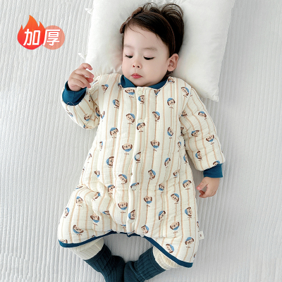 冬季宝宝加厚睡袍夹棉防踢睡袋