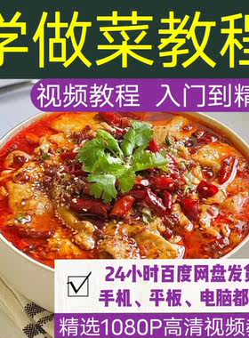 学做菜视频教程美食厨艺厨师八大菜系美食炒菜做饭面点培训教学课