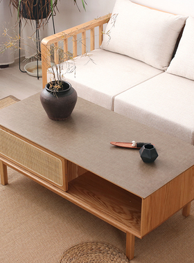 茶几桌布餐桌垫灰色咖啡色棕色米色皮革桌布桌垫北欧防水防油加厚