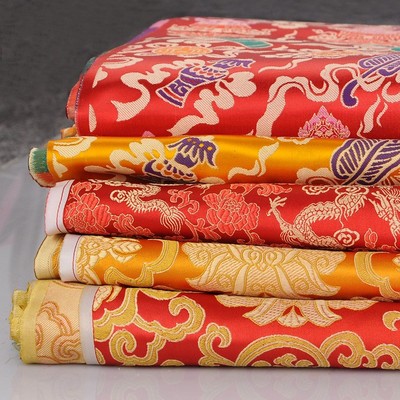 佛帘供龙纹八仙富贵花布料面料