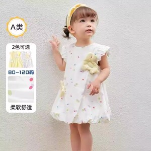 鹿小糖宝宝连衣裙婴儿公主裙女童夏装2025新款甜美可爱舒适纯棉裙