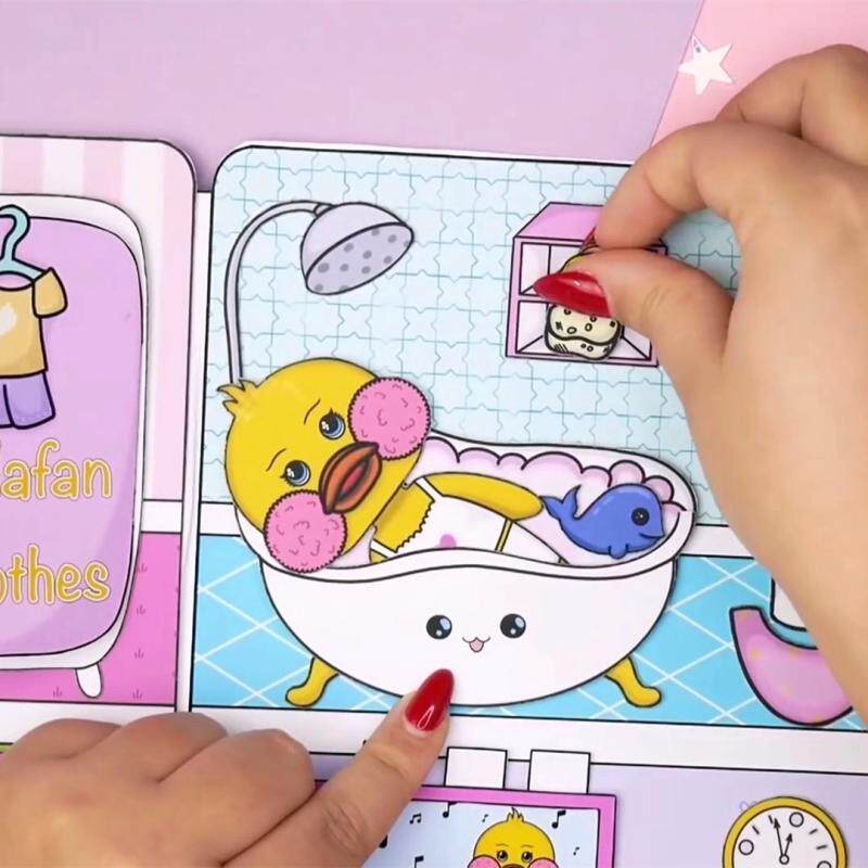 DIY MATERIAL PACK: LITTLE YELLOW DUCK MOVING MATERIAL KIT 1 SET QUIET BOOK GAME BOOK MATERIAL